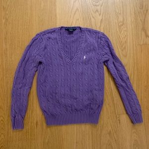 Ralph Lauren polo purple V-neck sweater